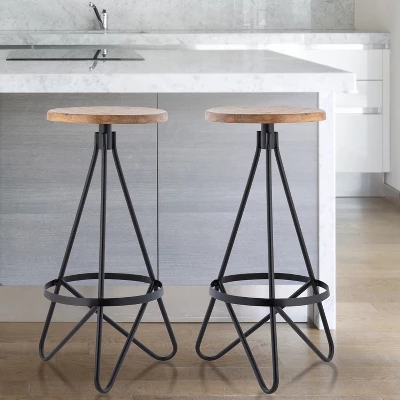 JONATHAN Y Spiroa Modern Industrial Metal Backless Circular Bar Stool 12 JONATHAN Y Spiroa Modern Industrial Metal Backless Circular Bar Stool - Image 12