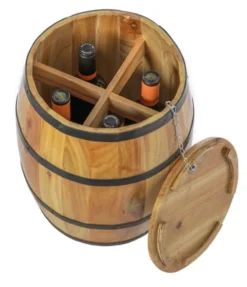 Vintiquewise Wine Barrel 4 Sectional Crate With Removable Head Lid -Baxton Studio Sale Shop GUEST acde5615 4a88 4b76 a81d ae7aae357a12