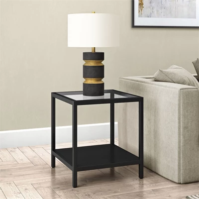 22' Metal Side Table In Black - Henn&Hart 1 22' Metal Side Table In Black - Henn&Hart