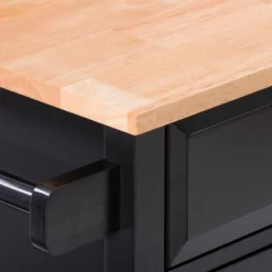 Sage Wood Kitchen Cart With Cupboard Black - CorLiving -Baxton Studio Sale Shop GUEST ad58f25c 8975 454b abee e975dbfd4150