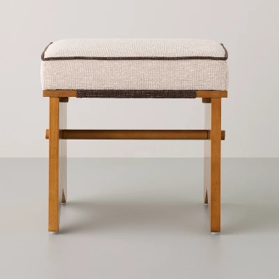 Upholstered Mid Century Ottoman Cream - Hearth & Hand™ With Magnolia 2 Upholstered Mid Century Ottoman Cream - Hearth & Hand™ With Magnolia - Image 2