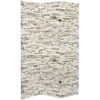 6" Double Sided Stone Wall Canvas Room Divider Gray - Oriental Furniture