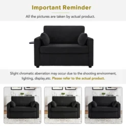 Whisen Twin Sofa Bed & Sleeper Sofa With Foldable Mattress, Side Table, Storage Pocket And USB Ports -Baxton Studio Sale Shop GUEST add5c3d5 0770 4c3c a7d8 c006d9a4df88