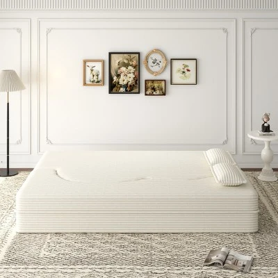 Modern Convertible Floor Sofa Bed With 2 Pillows, Folding Foam Sleeper Couch, No Assembly Sofa For Guest Room Or Living Room-Tanpinhause 1 Modern Convertible Floor Sofa Bed With 2 Pillows, Folding Foam Sleeper Couch, No Assembly Sofa For Guest Room Or Living Room-Tanpinhause