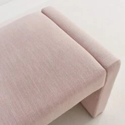 Kaia 47" Contemporary Farmhouse Linen Fabric Waterfall Upholstered Bench-The Pop Maison -Baxton Studio Sale Shop GUEST ae841cd4 abd2 4326 bf60 b920758fed70