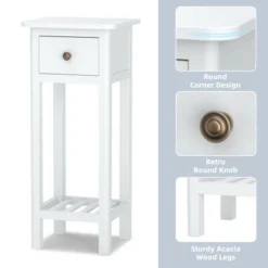 Costway 2 Tier End Bedside Sofa Side Table With Drawer Shelf Acacia Wood Nightstand White 13 Costway 2 Tier End Bedside Sofa Side Table With Drawer Shelf Acacia Wood Nightstand White -Baxton Studio Sale Shop GUEST ae9ee68e b933 4599 b905 7b24f66bce75