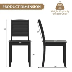 Tangkula 4 PCS Armless Wood Dining Chair W/ Rubber Wood Legs Curved Backrest Kitchen -Baxton Studio Sale Shop GUEST aebcdc59 d7b2 4e36 a515 82d81063f22a