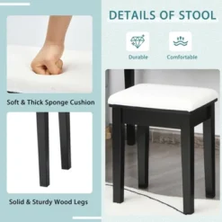 Costway Vanity Table Set With Lighted Mirror Adjustable 10 Bulbs Dresser 4 Drawer 16 Costway Vanity Table Set With Lighted Mirror Adjustable 10 Bulbs Dresser 4 Drawer -Baxton Studio Sale Shop GUEST af08fe3c 0df0 45ae b417 97d1eb5a84fb