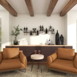 Metal Geometric 7 Bottle Wall Wine Rack With 5 Glass Holder Slots Black - Olivia & May -Baxton Studio Sale Shop GUEST af24bf3c ad3d 46ed b1b4 599d8242d38b