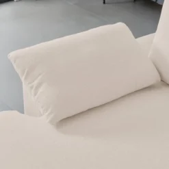 128.3"/100" Linen Upholstered Sectional Sofa With Lounge Chair, Modular Sofa With Pillows, Beige 4A - ModernLuxe -Baxton Studio Sale Shop GUEST af6075cf 582b 4b8e 8417 9566353bce3a