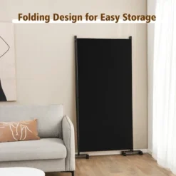Costway 3-Panel Folding Room Divider 6Ft Rolling Privacy Screen WithLockable Wheels Black/Brown/Grey/White -Baxton Studio Sale Shop GUEST b00872bf 75d3 440c ab9e a7721314733e