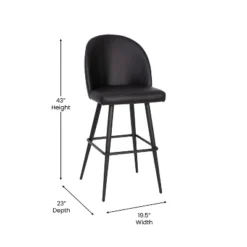 Merrick Lane Set Of 2 Modern Armless Barstools With Contoured Backs, Steel Frames, And Integrated Footrests -Baxton Studio Sale Shop GUEST b00bf2d1 a8f5 4a3f bff5 a943c957614c
