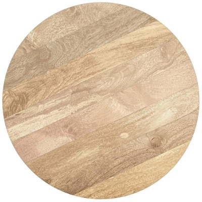 WyndenHall Keystone Drum Coffee Table Natural: Mango Wood, Modern Industrial Style, No Assembly Required 3 WyndenHall Keystone Drum Coffee Table Natural: Mango Wood, Modern Industrial Style, No Assembly Required - Image 3