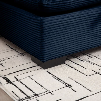 NicBex Couches For Living Room 3-Seater Sofa Sectional Couch Corduroy L-Shaped Upholstered Sofa With 3 Waist Pillows And Storage Footstool 4 NicBex Couches For Living Room 3-Seater Sofa Sectional Couch Corduroy L-Shaped Upholstered Sofa With 3 Waist Pillows And Storage Footstool - Image 4