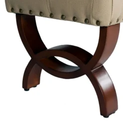 Carolina Tufted Bench With Nailhead Trim Cream - HomePop -Baxton Studio Sale Shop GUEST b05ed696 eff3 4f52 be30 8e46e43993dd