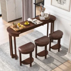 ORRD 4-Piece Bar Table Set With 3 PU Stools, Solid Wood Counter Height Dining Set For Kitchen, Living Room & Small Spaces,Espresso 15 ORRD 4-Piece Bar Table Set With 3 PU Stools, Solid Wood Counter Height Dining Set For Kitchen, Living Room & Small Spaces,Espresso -Baxton Studio Sale Shop GUEST b0bfb13c 3e69 4a67 95a0 c4e3a67d4130