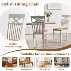 Tangkula Farmhouse Dining Chair Set Of 4 Wooden Kitchen Chair W/ Rubber Wood Frame -Baxton Studio Sale Shop GUEST b0d0fc10 0cdd 4b6d a101 089d0d4b8998