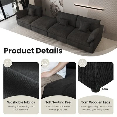Wjshome Cloud Couch Modular Sectional Sofa, 156" U Shaped Couch,Oversize Convertible Wide Seater With 2 Ottomans,Covers Washable&Replaceable 5 Wjshome Cloud Couch Modular Sectional Sofa, 156" U Shaped Couch,Oversize Convertible Wide Seater With 2 Ottomans,Covers Washable&Replaceable - Image 5