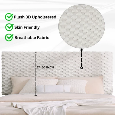 Roundhill Furniture Findlay 3-Piece Bedroom Set, Plush 3D Upholstered Bed With Two Nightstands 5 Roundhill Furniture Findlay 3-Piece Bedroom Set, Plush 3D Upholstered Bed With Two Nightstands - Image 5