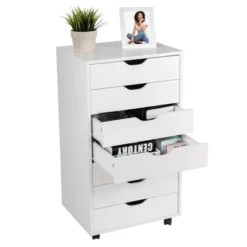Costway 7 Drawer Chest Storage Dresser Floor Cabinet Organizer With Wheels White 16 Costway 7 Drawer Chest Storage Dresser Floor Cabinet Organizer With Wheels White -Baxton Studio Sale Shop GUEST b13e631c c8b7 47d5 82ed 135e80a862b8