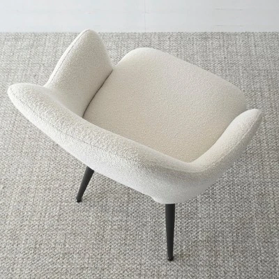 Edwin Arm Dining Chair Set Of 2,Boucle Dining Chairs With Arms Set Of 2 With Black Legs-Maison Boucle 5 Edwin Arm Dining Chair Set Of 2,Boucle Dining Chairs With Arms Set Of 2 With Black Legs-Maison Boucle - Image 5