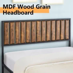 Bed Frame With Headboard Footboard Rustic Wood Farmhouse Platform Metal Wrought Rod Slat Bedframe, No Box Spring Needed, Easy Assembly 8 Bed Frame With Headboard Footboard Rustic Wood Farmhouse Platform Metal Wrought Rod Slat Bedframe, No Box Spring Needed, Easy Assembly -Baxton Studio Sale Shop GUEST b1b76f42 78a1 41dd a10d debd86927b3c