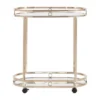 Bartram Oval Bar Cart Champagne Gold - Inspire Q