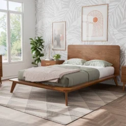 HOMES: Inside + Out Riverstone Mid-Century Modern Platform Bed