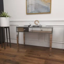 Glam Mirror And Wood Console Table Desk Silver - Olivia & May 38 Glam Mirror And Wood Console Table Desk Silver - Olivia & May -Baxton Studio Sale Shop GUEST b2022dd8 0805 4c07 8a29 297819fd63aa