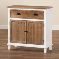 Glynn Wood 2 Door Storage Cabinet White/Brown - Baxton Studio -Baxton Studio Sale Shop GUEST b20782e1 2ffd 4783 a449 401dea95a986