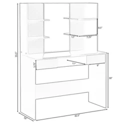 Basicwise Modern Wooden Dressing Table With Drawer, Mirror And Shelves For The Dining Room, Entryway And Bedroom -Baxton Studio Sale Shop GUEST b2845ca0 f7c7 4b10 8861 9d3ae1352e5a