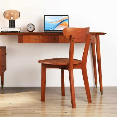 Tangkula Solid Wood Dining Chair Set Of 2 W/ Curved Backrest & Rubber Wood Frame 2 Tangkula Solid Wood Dining Chair Set Of 2 W/ Curved Backrest & Rubber Wood Frame - Image 2