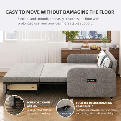 Luck Live Adjustable Sleeper Chair Pullout Sofa Bed With Modern Linen Fabric For Living Room 5 Luck Live Adjustable Sleeper Chair Pullout Sofa Bed With Modern Linen Fabric For Living Room - Image 5