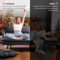 Dyonery 71 In Convertible Faux Leather Sofa Couch,Memory Foam Futon Couch Bed,Small Splitback Modern Loveseat Sleeper Sofa Bed For Living Room -Baxton Studio Sale Shop GUEST b3248a13 8896 4a71 a3a9 cf659de5ee92