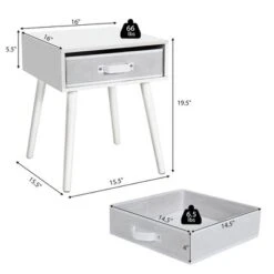 Costway Set Of 2 Mid-Century Nightstand End Accent Bedside Table W/ Drawer Rustic WhiteBrown 12 Costway Set Of 2 Mid-Century Nightstand End Accent Bedside Table W/ Drawer Rustic WhiteBrown -Baxton Studio Sale Shop GUEST b3282946 49db 43b9 a68c f19e7223170c