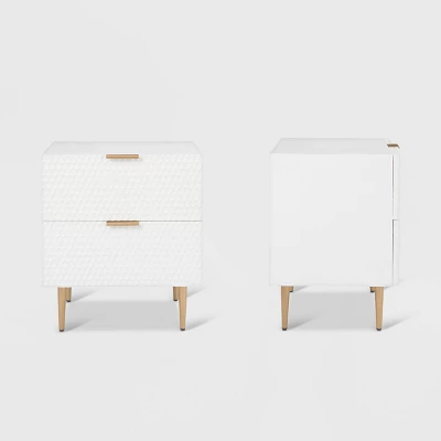 Jolie 2 Drawer Side Table White - Adore Decor 1 Jolie 2 Drawer Side Table White - Adore Decor