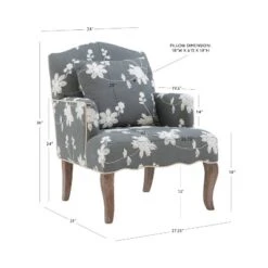 Floral Upholstered Armchair - Gray - Linon -Baxton Studio Sale Shop GUEST b356e147 085c 449f a3ab 8810778a0899