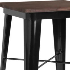 Merrick Lane Modern 23.5" Square Metal Table With Rustic Wood Top For Indoor Use -Baxton Studio Sale Shop GUEST b36828a2 4178 4893 a667 eb225eb49656