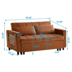DOMETOUR Convertible Loveseat Sofa Bed With Pull-Out Bed For Living Room Bedroom, Adjustable Backrest Sleeper With 2 Pillows 16 DOMETOUR Convertible Loveseat Sofa Bed With Pull-Out Bed For Living Room Bedroom, Adjustable Backrest Sleeper With 2 Pillows -Baxton Studio Sale Shop GUEST b3a40fb7 239a 4838 993a 115adef9addc