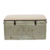 Farmhouse Upholstered Metal Storage Bench - Olivia & May