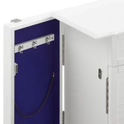 Muriel Solid Wood Modern 4 Lined Drawer 3 Compartment Flip Top Jewelry Armoire White Finish - Powell: Coastal Style, Rubberwood, Felt-Lined -Baxton Studio Sale Shop GUEST b430e6bd 49f5 4324 af0e 7611049dd15f