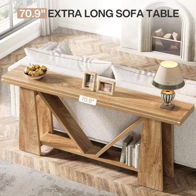 70.9" Farmhouse Wood Console Table 7 70.9" Farmhouse Wood Console Table - Image 7