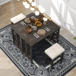 3 PCS Counter Height Wood Dining Table Set, Pub Set Foldable Table With 2 Saddle Stools-ModernLuxe 12 3 PCS Counter Height Wood Dining Table Set, Pub Set Foldable Table With 2 Saddle Stools-ModernLuxe -Baxton Studio Sale Shop GUEST b480a249 372c 4628 918a aa29c8bf2ee4