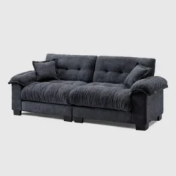 91.5"Chenille Deep Seat Sofa Couch With 2 Throw Pillows-Morden Fort -Baxton Studio Sale Shop GUEST b49af1db 9449 4627 8181 e48dad7e2287