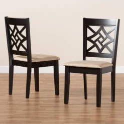 2pc Nicolette Fabric And Wood Dining Chairs Set - Baxton Studio -Baxton Studio Sale Shop GUEST b4c0f15c 5654 4a78 9140 af40da481279