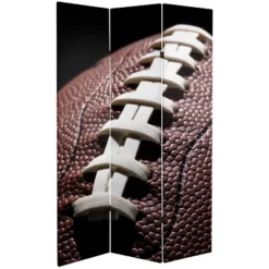 6' Tall Double Sided Football Canvas Room Divider - Oriental Furniture
