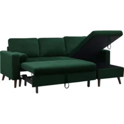 Streamdale 88" Reversible Pull Out Sleeper Sectional Storage Sofa Bed, Corner Sofa-Bed With Storage Chair -Baxton Studio Sale Shop GUEST b53373cf b322 4248 aedb 8d482bfe07cd