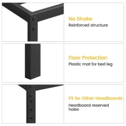 Garvee 14 Inch Twin/Full/Queen Bed Frame With Storage,Metal Platform Twin Bed Frame No Box Spring Needed Steel Slat Support Easy Assembly 11 Garvee 14 Inch Twin/Full/Queen Bed Frame With Storage,Metal Platform Twin Bed Frame No Box Spring Needed Steel Slat Support Easy Assembly -Baxton Studio Sale Shop GUEST b54ff5f9 ae46 4c4c 8a62 cf350780c536