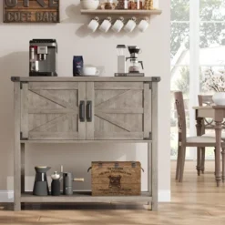 Farmhouse Entryway Table With 2-Door, Wood Console Table With Storage, Coffee Bar Cabinet, Sofa Tables Buffet Sideboard For Kitchen -Baxton Studio Sale Shop GUEST b553f09c 57fc 4561 8f57 745ec1609a15