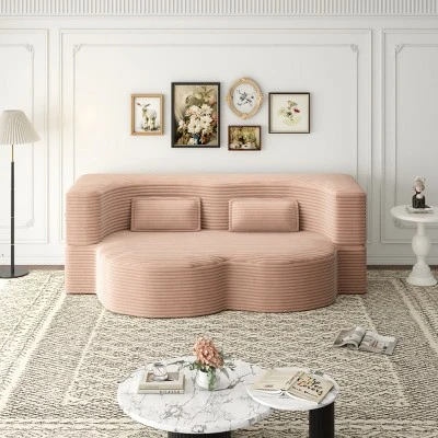 Modern Convertible Floor Sofa Bed With 2 Pillows, Folding Foam Sleeper Couch, No Assembly Sofa For Guest Room Or Living Room-Tanpinhause 13 Modern Convertible Floor Sofa Bed With 2 Pillows, Folding Foam Sleeper Couch, No Assembly Sofa For Guest Room Or Living Room-Tanpinhause - Image 13